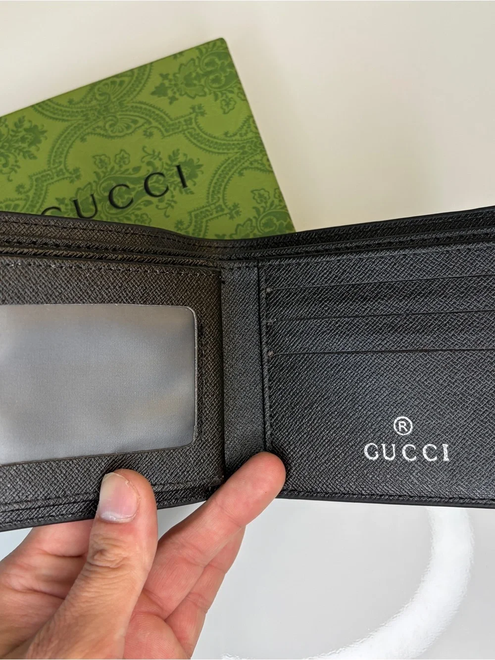 Men’s Original Genuine Leather Black Tiger Bi-Fold Wallet